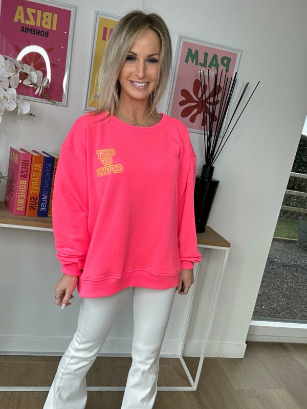 Sweat Mr & Mme Vacances - Rose fluo – Image 2