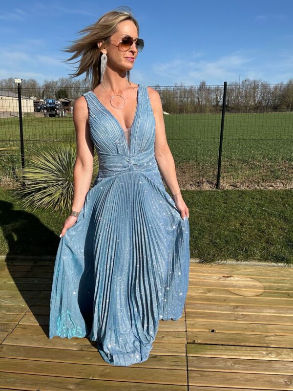 Robe de cérémonie Salomé - Bleu jeans – Image 5