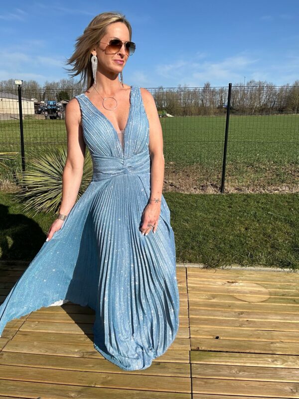 Robe de cérémonie Salomé - Bleu jeans – Image 6