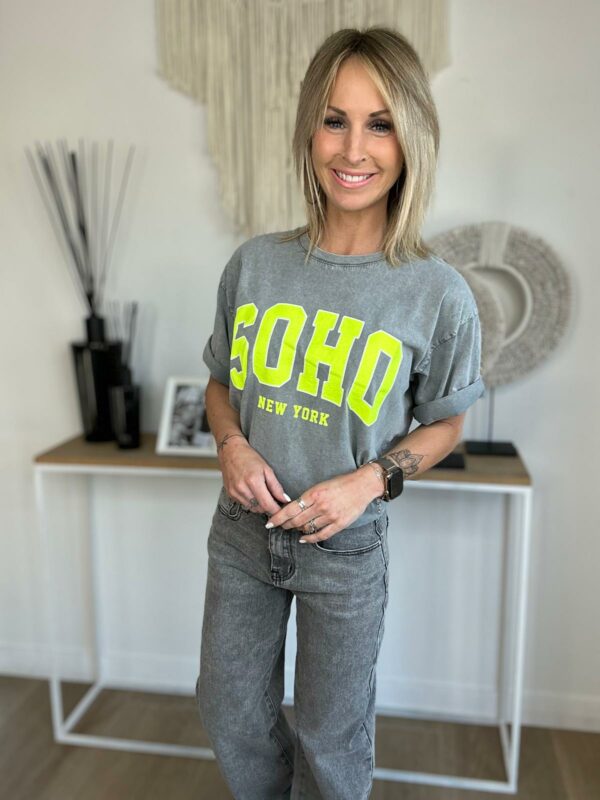 T-shirt Soho - Gris/Jaune – Image 4