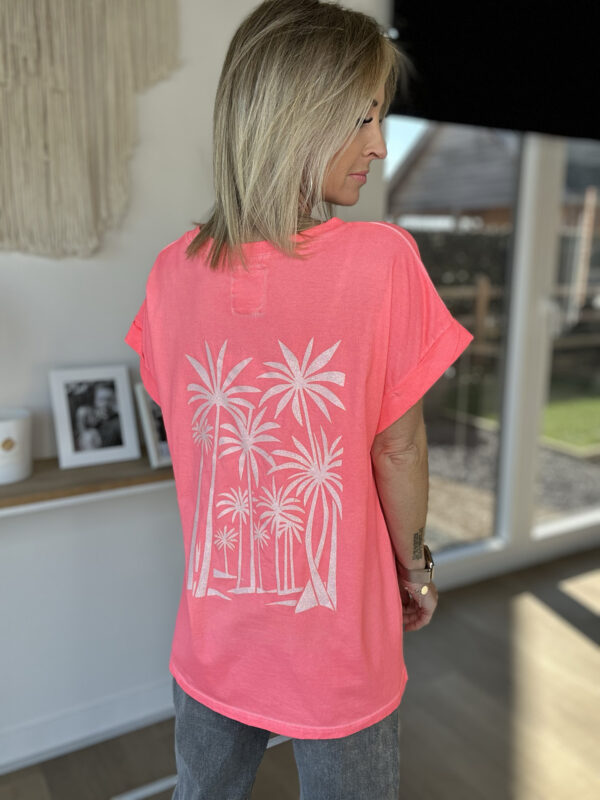 N° 1 T-shirt Miami Beach - Corail fluo – Image 2